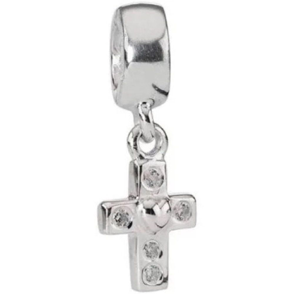 Dangling Pandora cross charm